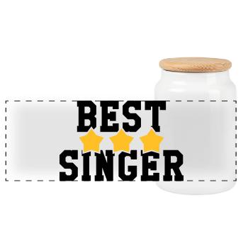 Best Singer - Panorama Keksdose mit Holzdeckel - Weiß - Vorne