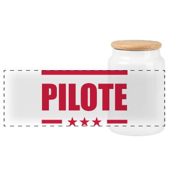 Pilote - Boîte à biscuits avec couvercle en bois - blanc - Devant