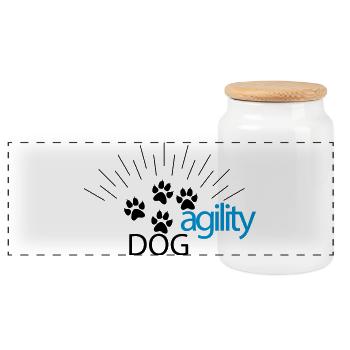 agilité - Boîte à biscuits avec couvercle en bois - blanc - Devant