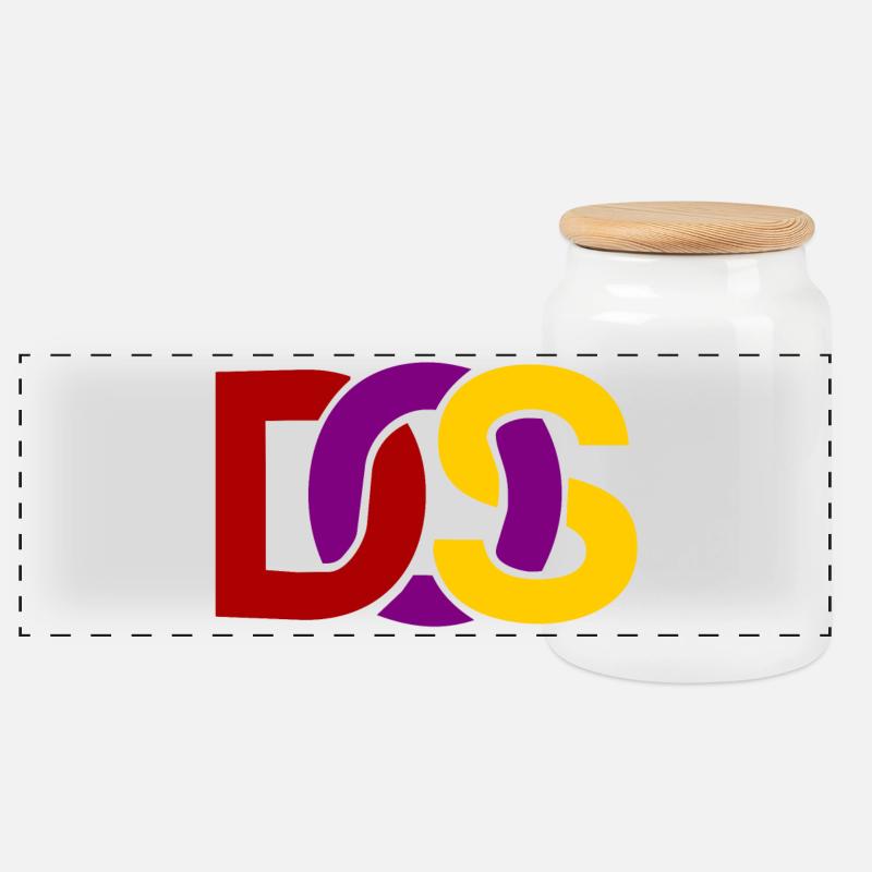 Retro MS DOS Logo - Panorama Keksdose mit Holzdeckel - Weiß