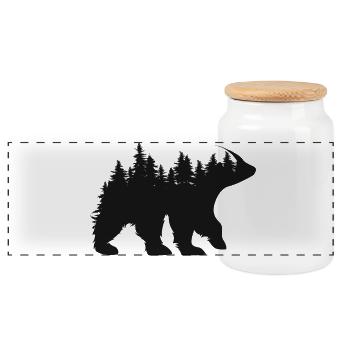 Bär Wald Illustration Bäume Bären Natur Symbol - Panorama Keksdose mit Holzdeckel - Weiß - Vorne
