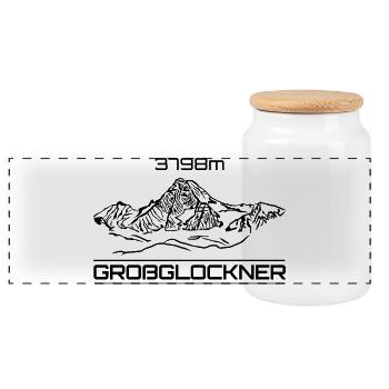 Großglockner, Hohe Tauern, Glockner, Alpen, Berg - Panorama Keksdose mit Holzdeckel - Weiß - Vorne