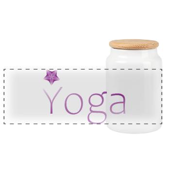 yoga meditation gift idea - Panoramic Cookie Jar with Wooden Lid - white - Front
