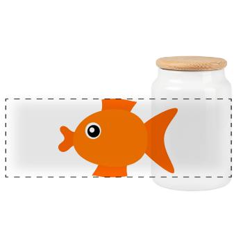 Poisson chemise poisson motif,Cadeau de vêtements de pêche - Boîte à biscuits avec couvercle en bois - blanc - Devant