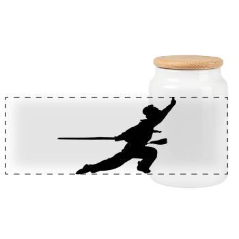 Taichi Qiong Kung Fu - Panorama Keksdose mit Holzdeckel - Weiß - Vorne