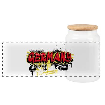 Drapeaux graffitis allemands - Boîte à biscuits avec couvercle en bois - blanc - Devant