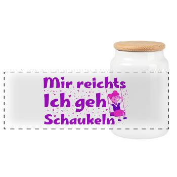 Mir Reichts Ich Geh Schaukeln – Verspieltes Kinder - Panorama Keksdose mit Holzdeckel - Weiß - Vorne