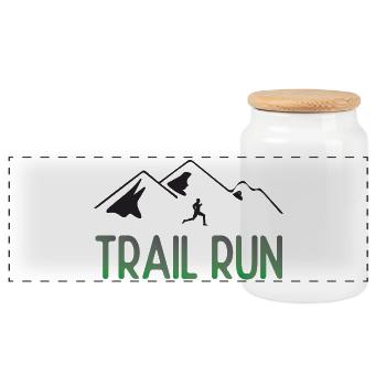 Trailrun - Panorama Keksdose mit Holzdeckel - Weiß - Vorne
