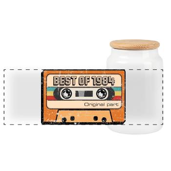 Le meilleur de 1984 Cassette rétro - Boîte à biscuits avec couvercle en bois - blanc - Devant