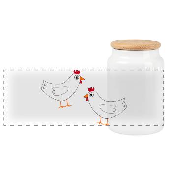 Poulet blanc, poulets blancs, poules, éleveurs de cadeaux - Boîte à biscuits avec couvercle en bois - blanc - Devant