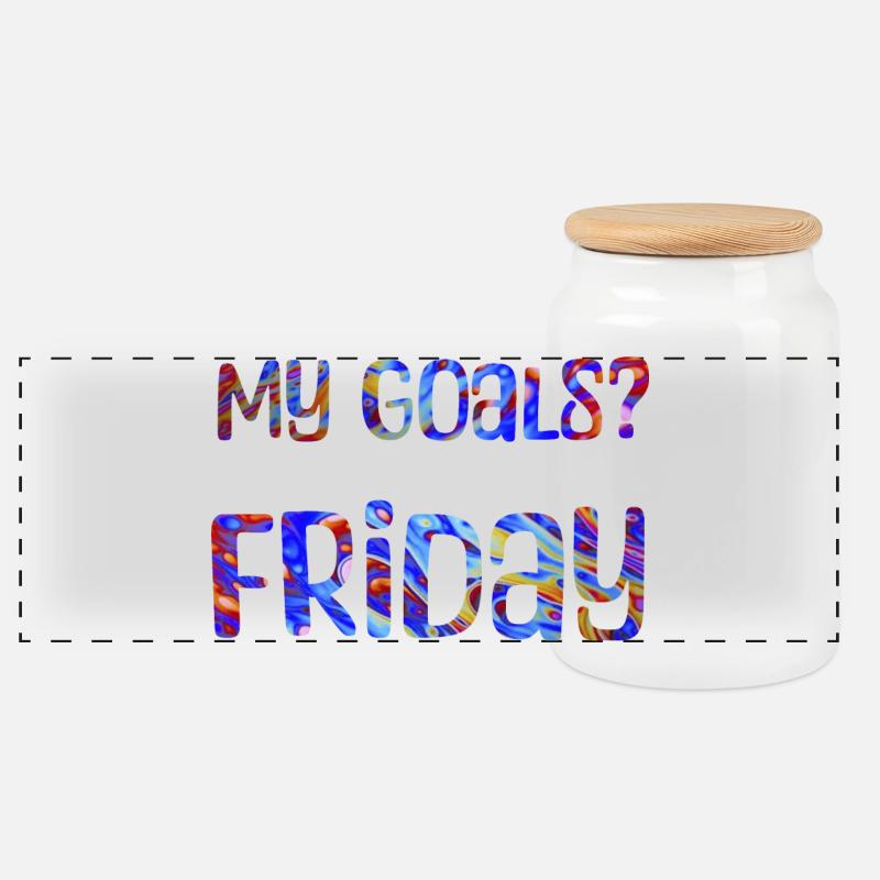 My Goals? Friday - Mein Ziel? Freitag - Panorama Keksdose mit Holzdeckel - Weiß