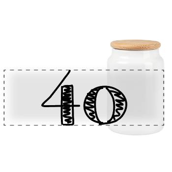 40. 40 ANS. 40e ANNIVERSAIRE. ANNIVERSAIRE 40 ANS. - Boîte à biscuits avec couvercle en bois - blanc - Devant
