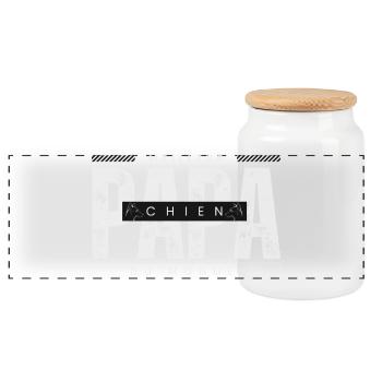 Meilleur Chien du Monde - Design Distress - Boîte à biscuits avec couvercle en bois - blanc - Devant