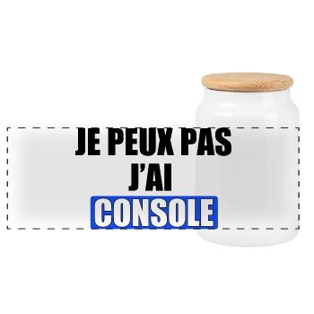 Je peux pas j'ai console - Boîte à biscuits avec couvercle en bois - blanc - Devant