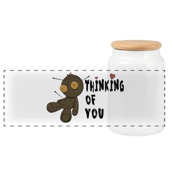Thinking of you - Panorama Keksdose mit Holzdeckel - Weiß - Vorne