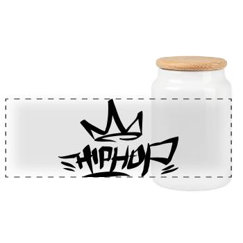 Graffiti Tag HipHop King 01 1C - Boîte à biscuits avec couvercle en bois - blanc - Devant