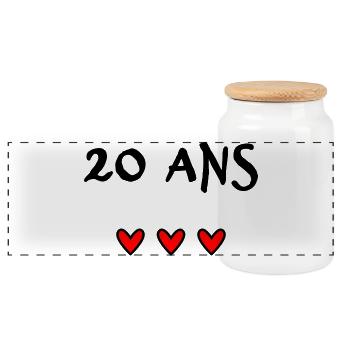 HAPPY BIRTHDAY. HAPPY BIRTHDAY. ANNIVERSARY. - Panoramic Cookie Jar with Wooden Lid - white - Front
