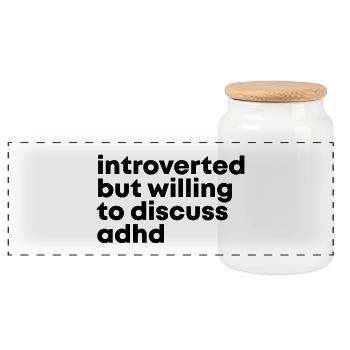 ADHD - Panoramic Cookie Jar with Wooden Lid - white - Front