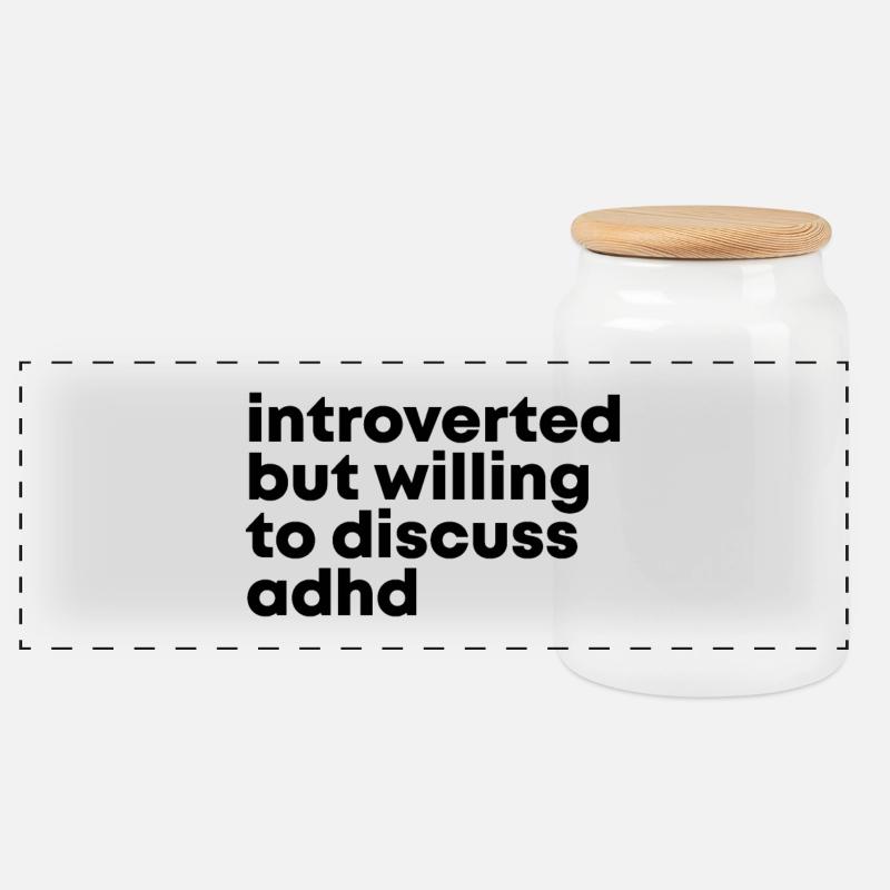 ADHD - Panoramic Cookie Jar with Wooden Lid - white