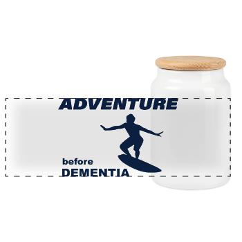 SURF ADVENTURE - Panorama Keksdose mit Holzdeckel - Weiß - Vorne