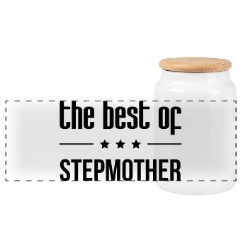 Best Mother-in-Law in the World - Panoramic Cookie Jar with Wooden Lid - white - Front