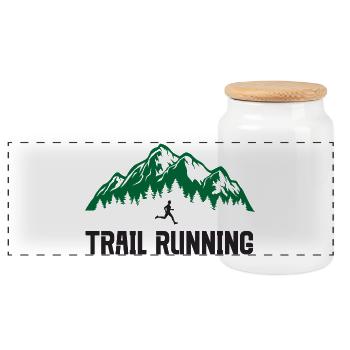 Trailrunning - Panorama Keksdose mit Holzdeckel - Weiß - Vorne