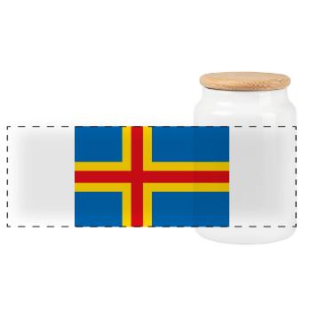 Åland Islands - Panoramic Cookie Jar with Wooden Lid - white - Front