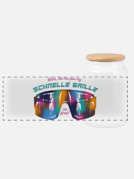 Schnelle Brille Modus - Panorama Keksdose mit Holzdeckel - Weiß