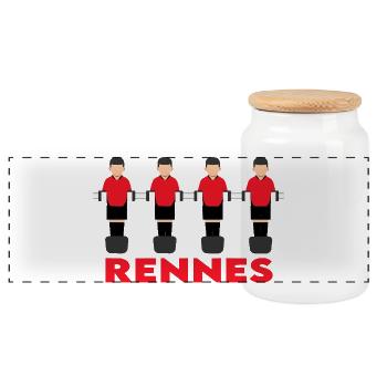 Rennes - Panorama Keksdose mit Holzdeckel - Weiß - Vorne