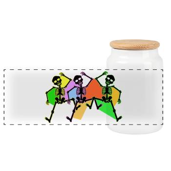 Danse - Boîte à biscuits avec couvercle en bois - blanc - Devant