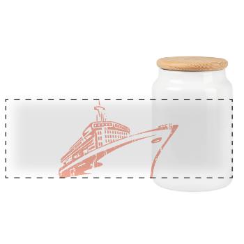 Bateau de croisière Bateau de croisière Luxe - Boîte à biscuits avec couvercle en bois - blanc - Devant