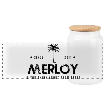 MERLOY - Panorama Keksdose mit Holzdeckel - Weiß - Vorne