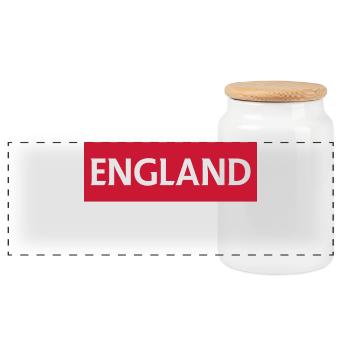Derby anglais design rétro - Boîte à biscuits avec couvercle en bois - blanc - Devant
