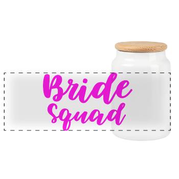 Bride Squad Design for All Bachelorette Partygoers - Panoramic Cookie Jar with Wooden Lid - white - Front