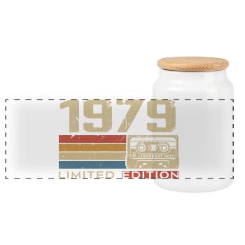 Legends 1979 Vintage 1979 Jubilee 1979 vintage - Panoramic Cookie Jar with Wooden Lid - white - Front