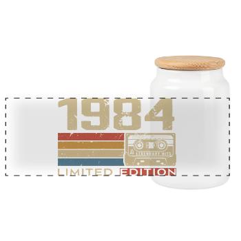 Legends 1984 Vintage 1984 Jubilee 1984 vintage - Panoramic Cookie Jar with Wooden Lid - white - Front