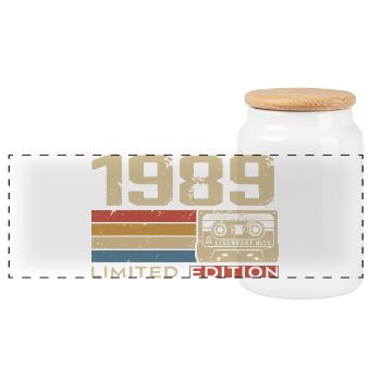 Légendes 1989 Millésime 1989 Jubilé 1989 vintage  - Boîte à biscuits avec couvercle en bois - blanc - Devant