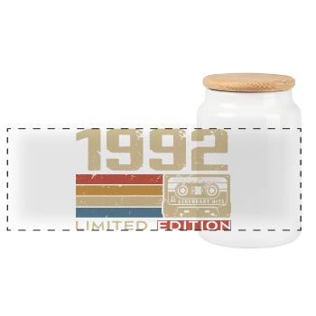 Legends 1992 Vintage 1992 Jubilee 1992 vintage - Panoramic Cookie Jar with Wooden Lid - white - Front