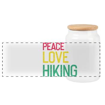 Peaceful Hiking Life Nature Trail Explorer Fan - Panorama Keksdose mit Holzdeckel - Weiß - Vorne