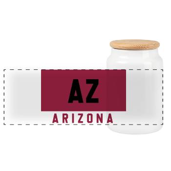 Logo Arizona AZ en bordeaux et noir - Boîte à biscuits avec couvercle en bois - blanc - Devant