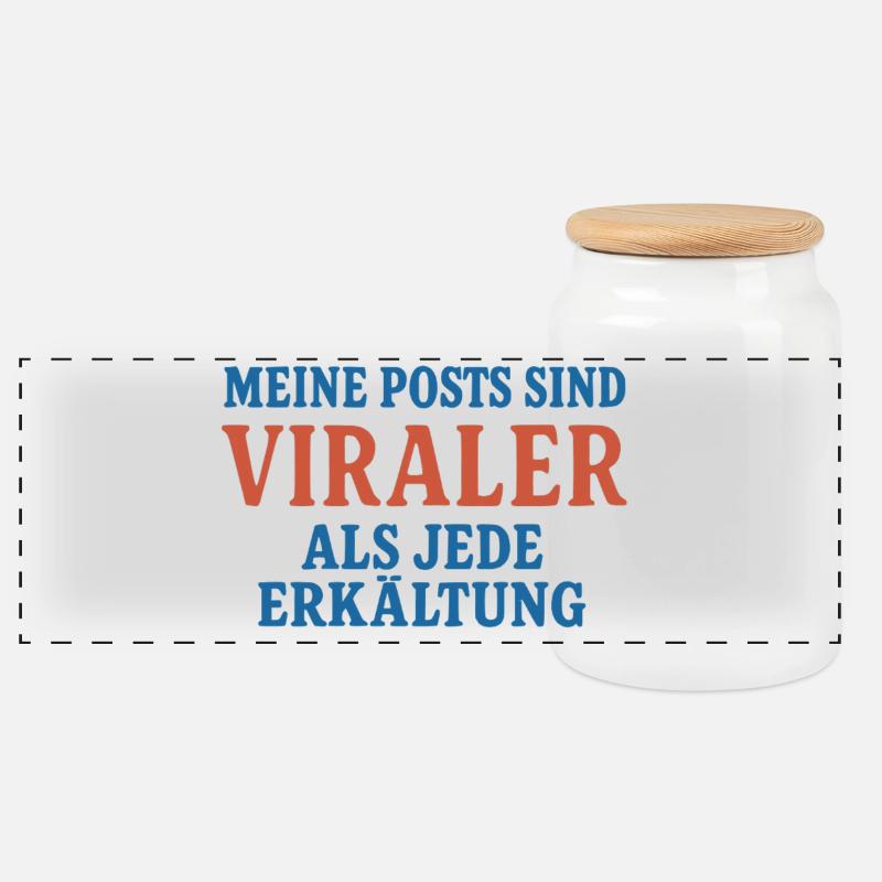 Virale Posts - Panorama Keksdose mit Holzdeckel - Weiß
