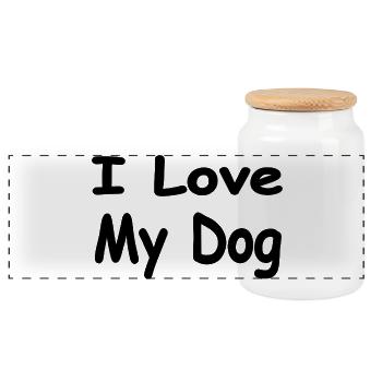 canine - Panoramic Cookie Jar with Wooden Lid - white - Front