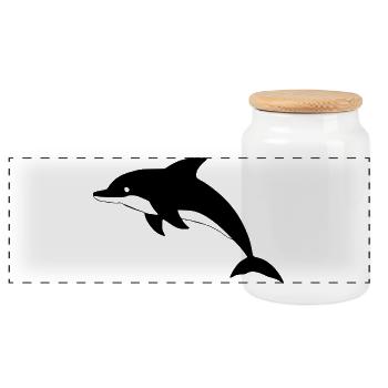 Dauphin Dauphins T-shirt Cadeau - Boîte à biscuits avec couvercle en bois - blanc - Devant