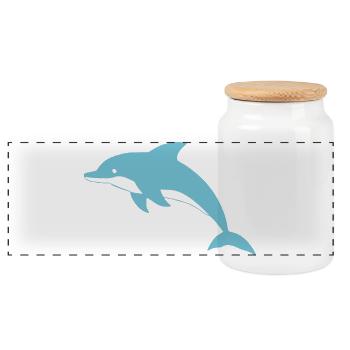 Dauphin Dauphins T-shirt Cadeau - Boîte à biscuits avec couvercle en bois - blanc - Devant