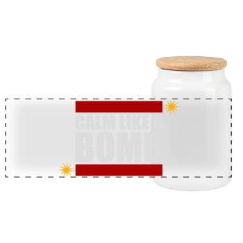 Calme comme une bombe Paradoxe Ironie Humour Blague explosive - Boîte à biscuits avec couvercle en bois - blanc - Devant
