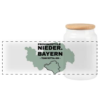Niederbayern | ROTTAL-INN - Panorama Keksdose mit Holzdeckel - Weiß - Vorne