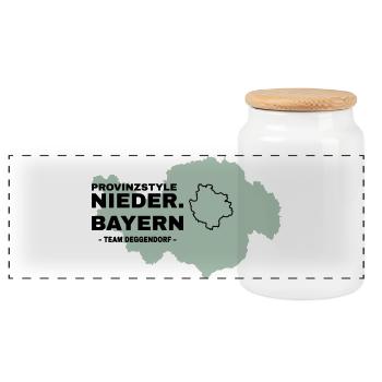 Basse-Bavière | DEGGENDORF - Boîte à biscuits avec couvercle en bois - blanc - Devant