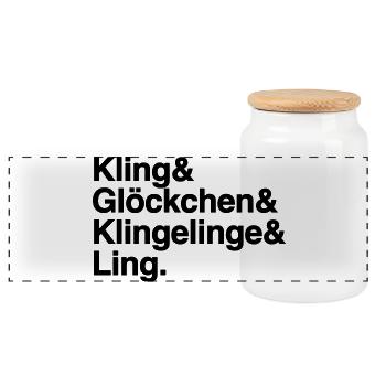 Weihnachten K&G&K&L - Panorama Keksdose mit Holzdeckel - Weiß - Vorne
