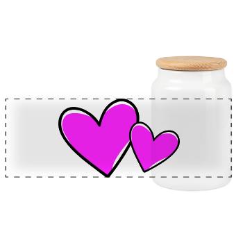 Coeurs Symbole Amour - Boîte à biscuits avec couvercle en bois - blanc - Devant
