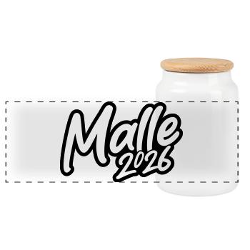 Malle 2026 - Boîte à biscuits avec couvercle en bois - blanc - Devant